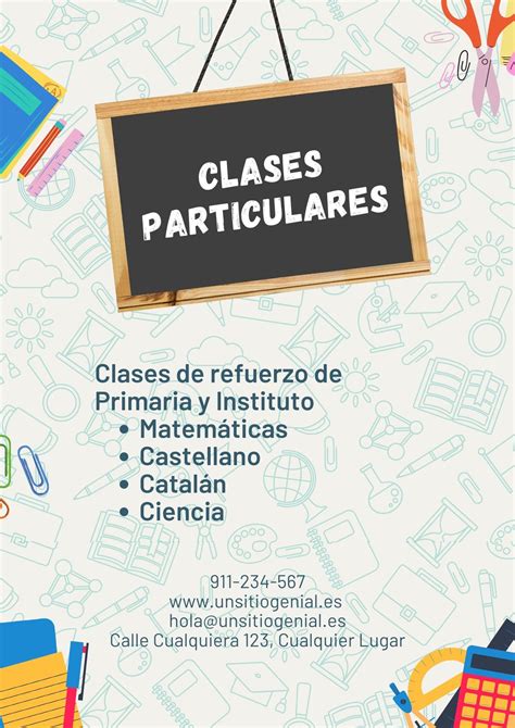 cartel de clases particulares|Cartel de clases particulares editable